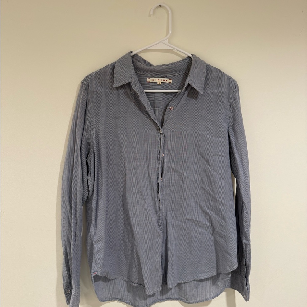 XíRENA Light Blue Casual Button-Up Shirt